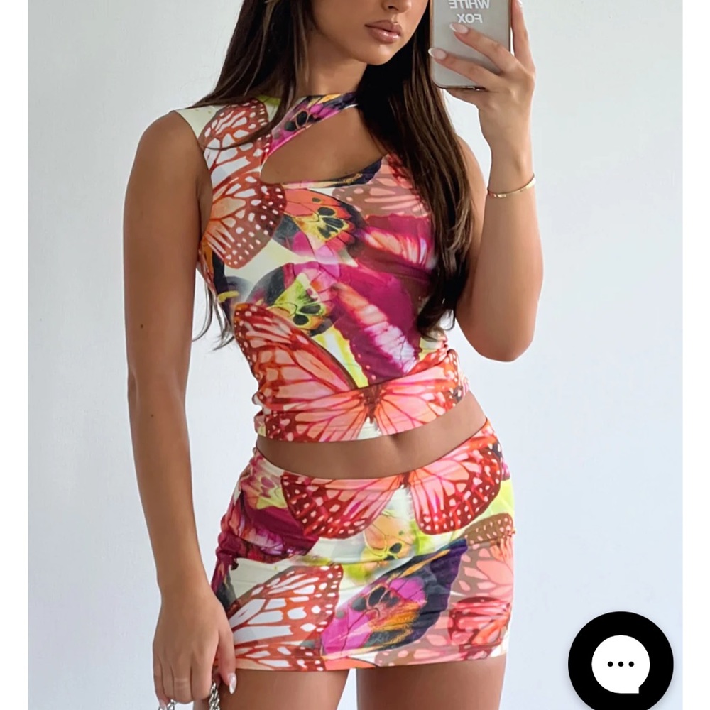 Butterfly mini skirt